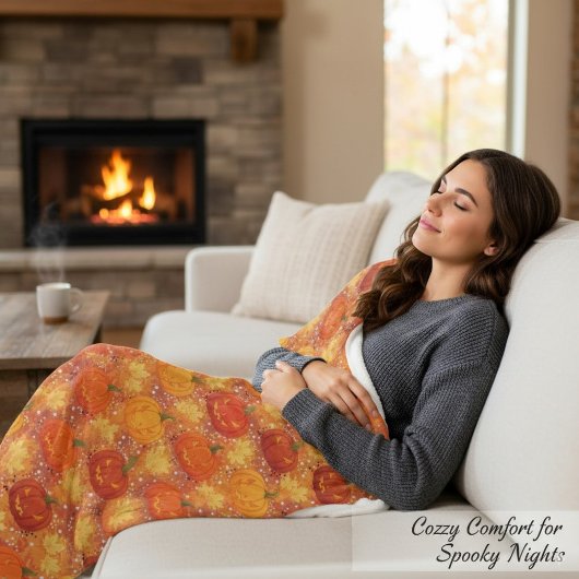 Oogst Pompoen Herfst Herfst Bladeren Gezellig Hall Fleece Deken