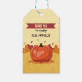 Oogst Pompoen Kinder Foto Herfst Cadeaubijsluiter Cadeaulabel (Voorkant)
