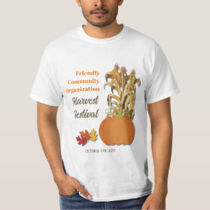 Oogst Pompoen Maïs Stengels Herfst Herfst T-shirt