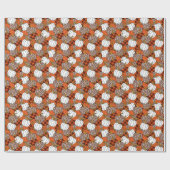 Oogst Pompoen Patchwork  Patroon Cadeaupapier (Vlak)