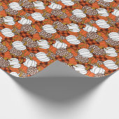 Oogst Pompoen Patchwork  Patroon Cadeaupapier (Hoek)