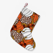 Oogst Pompoen Patchwork Patroon Kleine Kerstsok (Voorkant (Hangend))
