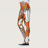 Oogst Pompoen Patchwork  Patroon Leggings (Links)
