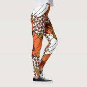 Oogst Pompoen Patchwork  Patroon Leggings (Rechts)