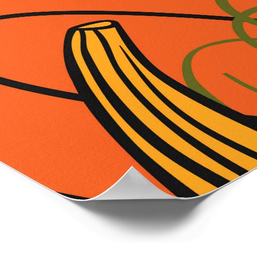 Oogst Pompoen Patchwork  Patroon Poster (Hoek)