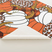 Oogst Pompoen Patchwork Patroon Sherpa Deken (3/4)