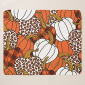 Oogst Pompoen Patchwork Patroon Sherpa Deken (Voorkant (horizontaal))