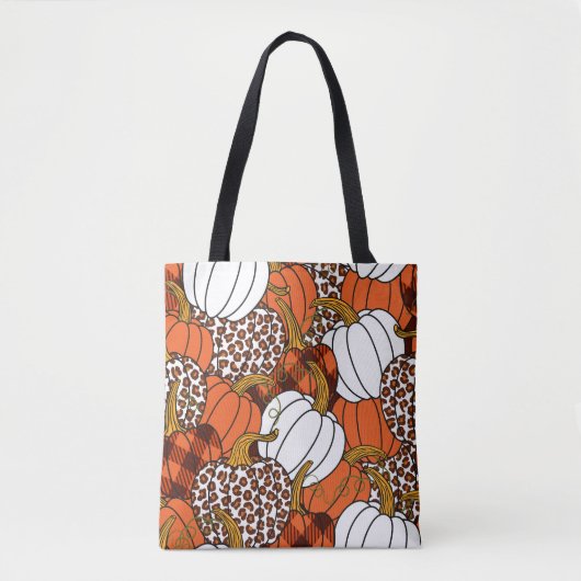 Oogst Pompoen Patchwork Patroon Tote Bag (Voorkant)
