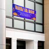 Oogst Pompoen Stam of Behandel Banner (Buitenkant Gebouw)