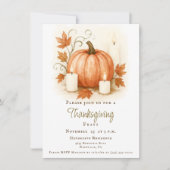 Oogst Pompoen Thanksgiving Diner | Wit Kaart (Voorkant)