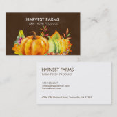 Oogst pompoenen, bladeren en groenten visitekaartje (Voorkant / Achterkant)