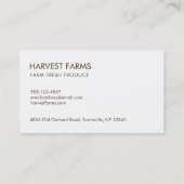 Oogst pompoenen, bladeren en groenten visitekaartje (Achterkant)