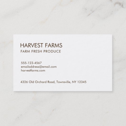 Oogst pompoenen, bladeren en groenten visitekaartje (Achterkant)