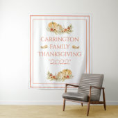 Oogst Pompoenen Bloemige Waterverf  Wandkleed (In situ)