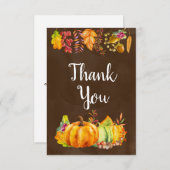 Oogst pompoenen en herfst bladeren grens Bedankt (Voorkant / Achterkant)