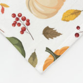 Oogst pompoenen en herfst bladeren patroon fleece deken (Hoek)