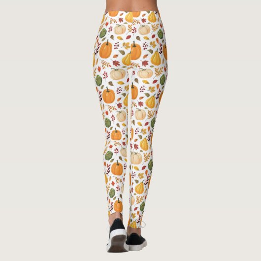 Oogst pompoenen en herfst bladeren patroon leggings (Achterkant)