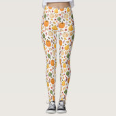 Oogst pompoenen en herfst bladeren patroon leggings (Voorkant)