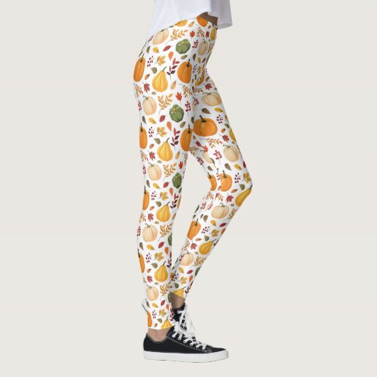Oogst pompoenen en herfst bladeren patroon leggings (Rechts)
