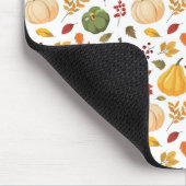 Oogst pompoenen en herfst bladeren patroon muismat (Hoek)