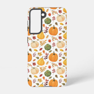 Oogst pompoenen en herfst bladeren patroon samsung galaxy hoesje