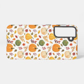 Oogst pompoenen en herfst bladeren patroon samsung galaxy hoesje (Achterkant horizontaal)