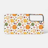 Oogst pompoenen en herfst bladeren patroon samsung galaxy hoesje (Achterkant horizontaal)