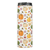 Oogst pompoenen en herfst bladeren patroon thermosbeker (Achterkant)