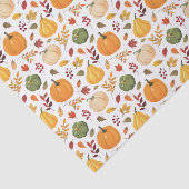 Oogst pompoenen en herfst bladeren patroon tissuepapier (Detail)