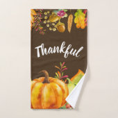 Oogst pompoenen en herfst verlaten grens Thankful Bad Handdoek (Handdoek)
