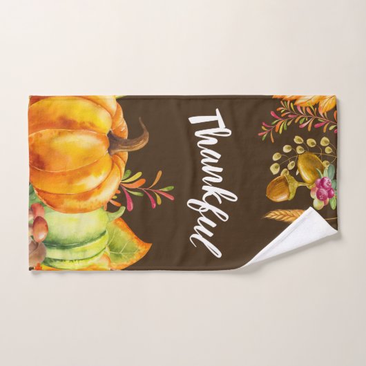 Oogst pompoenen en herfst verlaten grens Thankful Bad Handdoek (Handdoek)