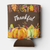 Oogst pompoenen en herfst verlaten grens Thankful Blikjeskoeler (Achterkant)