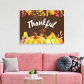 Oogst pompoenen en herfst verlaten grens Thankful Canvas Afdruk (Insitu (Woonkamer))