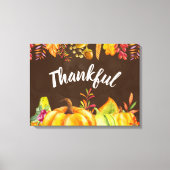 Oogst pompoenen en herfst verlaten grens Thankful Canvas Afdruk (Voorkant)