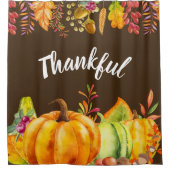 Oogst pompoenen en herfst verlaten grens Thankful Douchegordijn (Voorkant)