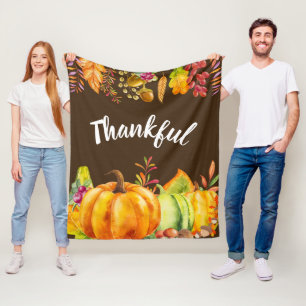 Oogst pompoenen en herfst verlaten grens Thankful Fleece Deken