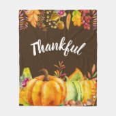 Oogst pompoenen en herfst verlaten grens Thankful Fleece Deken (Voorkant)
