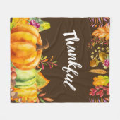 Oogst pompoenen en herfst verlaten grens Thankful Fleece Deken (Voorkant (Horizontaal))