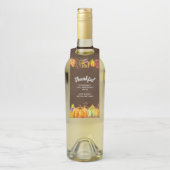 Oogst pompoenen en herfst verlaten grens Thankful Flessenhanger (Op fles)