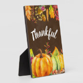 Oogst pompoenen en herfst verlaten grens Thankful Fotoplaat (Zijkant)