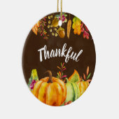 Oogst pompoenen en herfst verlaten grens Thankful Keramisch Ornament (Rechts)