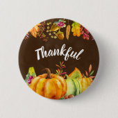 Oogst pompoenen en herfst verlaten grens Thankful Ronde Button 5,7 Cm (Voorkant)