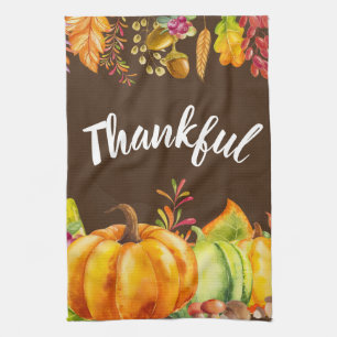 Oogst pompoenen en herfst verlaten grens Thankful Theedoek