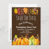 Oogst Pompoenen en Herfstloof Rand STD Aankondigingskaart (Voorkant / Achterkant)