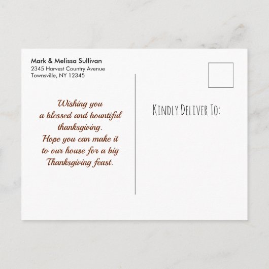 Oogst Pompoenen en Herfstloof Rand STD Aankondigingskaart (Achterkant)