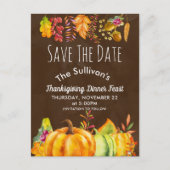 Oogst Pompoenen en Herfstloof Rand STD Aankondigingskaart (Voorkant)