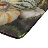 Oogst Pompoenen en Squash Stilleven Foto Snijplank (Hoek)