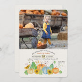 Oogst Pompoenen Foto Uitnodiging (Voorkant / Achterkant)