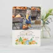 Oogst Pompoenen Foto Uitnodiging (Staand voorkant)