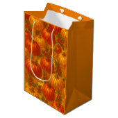 Oogst pompoenpatroon - Herfst Thanksgiving Medium Cadeauzakje (Voorkant Gekanteld)